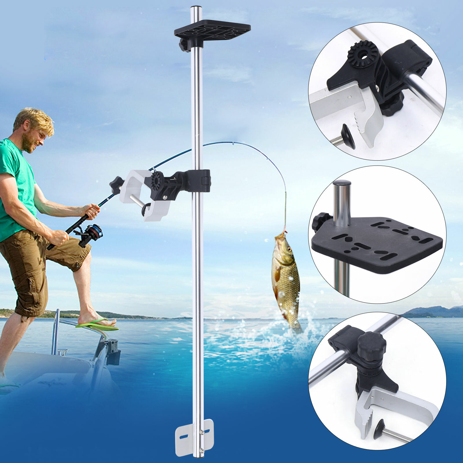 Fish Finder - Portable 360° Adjustable Transducer Mount Bracket,