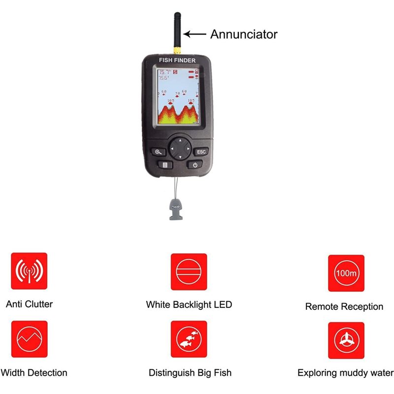 Wireless Sonar Fish Finder, Po - Fishing Depth Finder 评论和价格