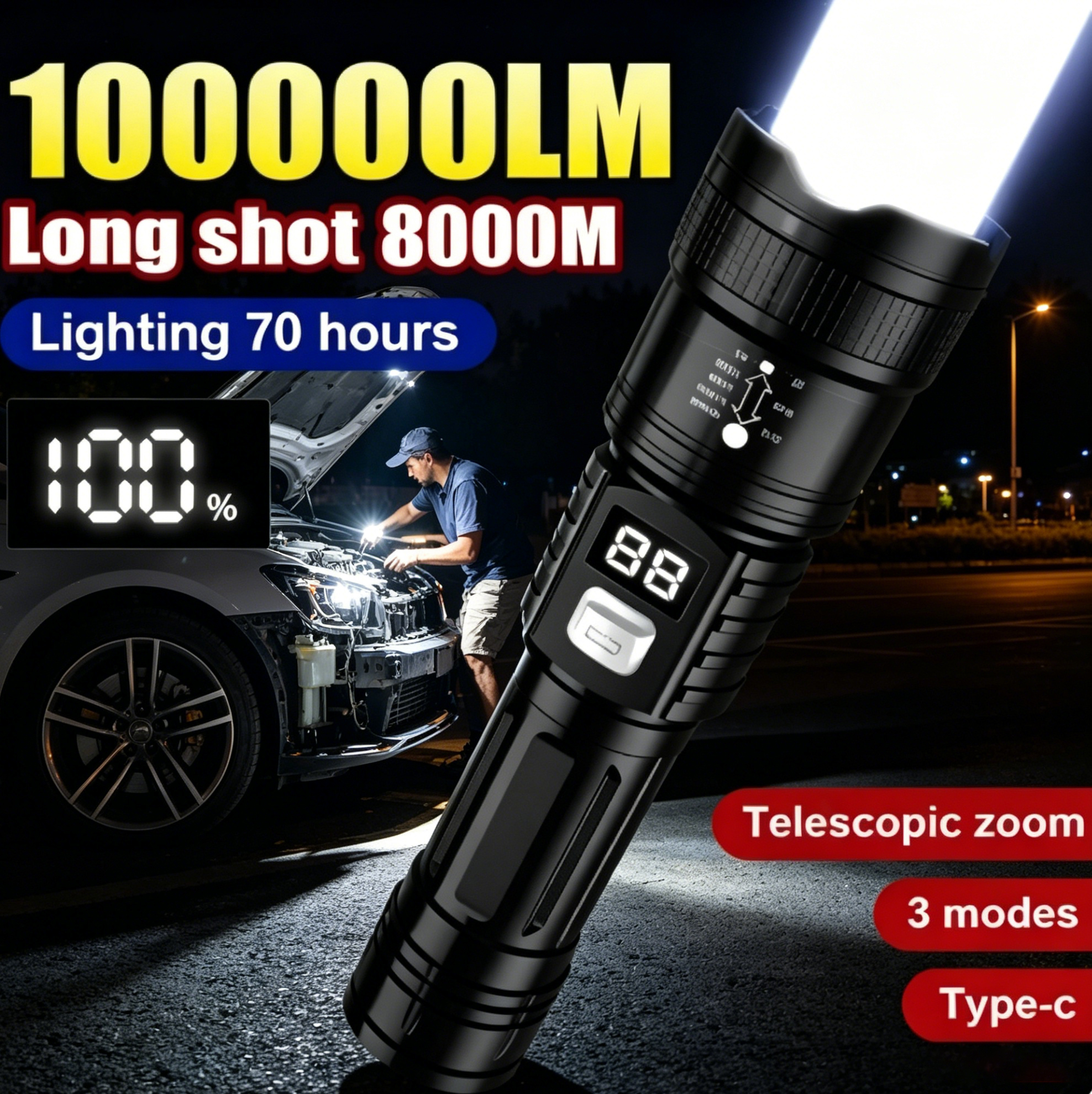 Rechargeable LED Flashlight 10 - Fishing Light 评论和价格