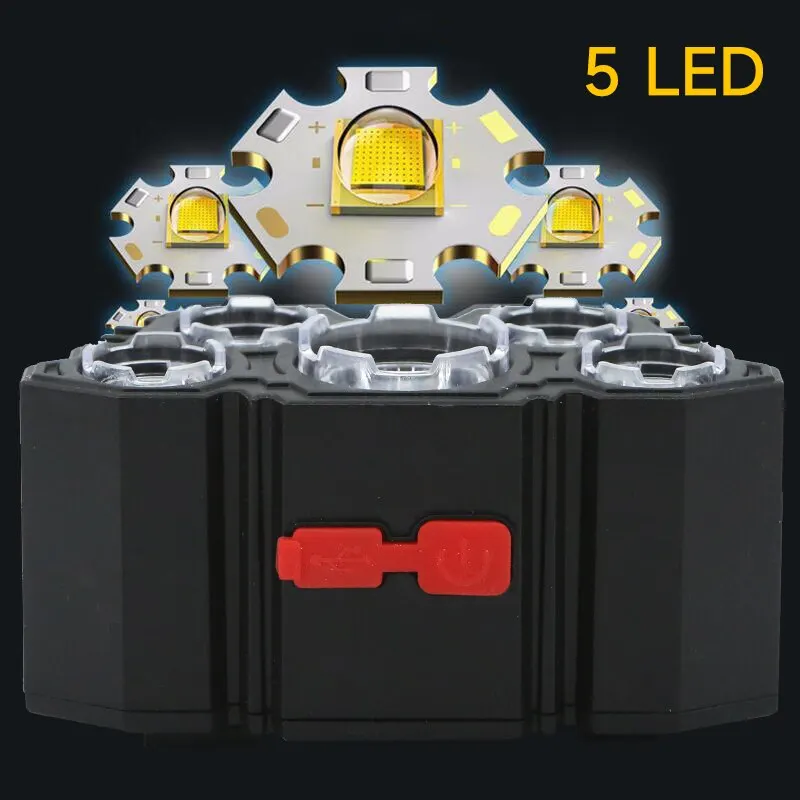 Rechargeable 5 LED Headlamp St - Fish Finder Battery 评论和价格