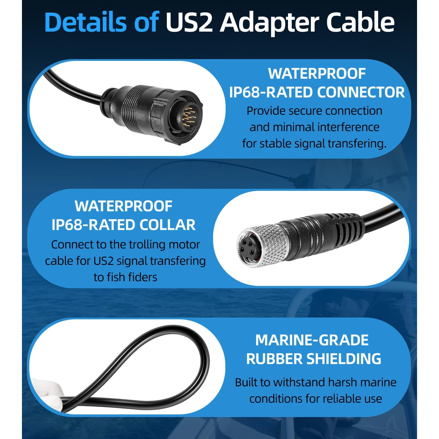 For Minn Kota MKR-US2-13 Unive - Fish Finder Cable 评论和价格