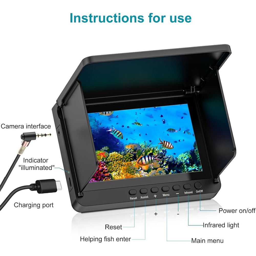 5 HD LCD Portable Fish Finder  - Fish Finder Cable 评论和价格