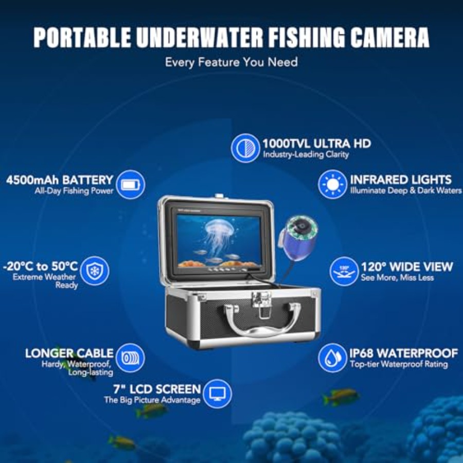 Portable fish finder for lake, - Fishing Camera 评论和价格
